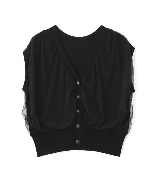 FREE'S MART（フリーズマート）の「◆前後2WAYチュールレイヤードノースリーブニット（ベスト・レディース・ブラック/グレー/ホワイト・FREE）」の18枚目の写真