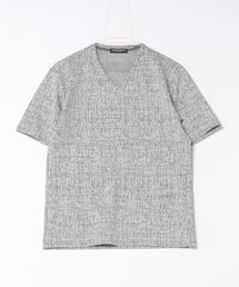 HIDEAWAYS NICOLE | メランジジャカードＶネック半袖プルオーバー(Tシャツ/カットソー)