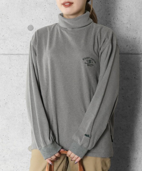 KRIFF MAYER Lady's Collection(クリフメイヤーレディースコレクション)の「もちのびタートルネックロンT(Tシャツ/カットソー・レディース・ブルーグリーン/ブラック/グレー/ナチュラル/カラフル/ブラウン・LARGE/MEDIUM)」の3枚目の写真