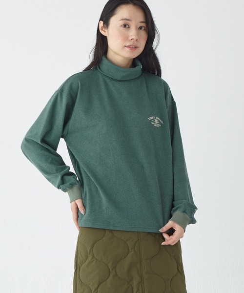 KRIFF MAYER Lady's Collection(クリフメイヤーレディースコレクション)の「もちのびタートルネックロンT(Tシャツ/カットソー・レディース・ブルーグリーン/ブラック/グレー/ナチュラル/カラフル/ブラウン・LARGE/MEDIUM)」の5枚目の写真