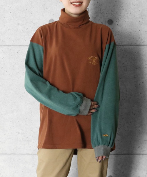 KRIFF MAYER Lady's Collection(クリフメイヤーレディースコレクション)の「もちのびタートルネックロンT(Tシャツ/カットソー・レディース・ブルーグリーン/ブラック/グレー/ナチュラル/カラフル/ブラウン・LARGE/MEDIUM)」の6枚目の写真