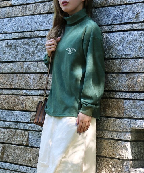 KRIFF MAYER Lady's Collection(クリフメイヤーレディースコレクション)の「もちのびタートルネックロンT(Tシャツ/カットソー・レディース・ブルーグリーン/ブラック/グレー/ナチュラル/カラフル/ブラウン・LARGE/MEDIUM)」の12枚目の写真