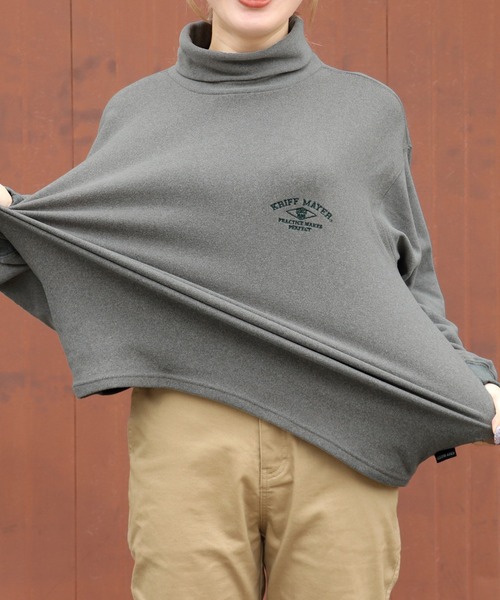 KRIFF MAYER Lady's Collection(クリフメイヤーレディースコレクション)の「もちのびタートルネックロンT(Tシャツ/カットソー・レディース・ブルーグリーン/ブラック/グレー/ナチュラル/カラフル/ブラウン・LARGE/MEDIUM)」の9枚目の写真