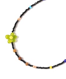 ビーズフラワーネックレス