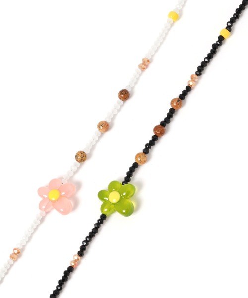 niko and...（ニコアンド）の「ビーズフラワーネックレス（ネックレス・レディース・ブラック/ホワイト・0）」の5枚目の写真