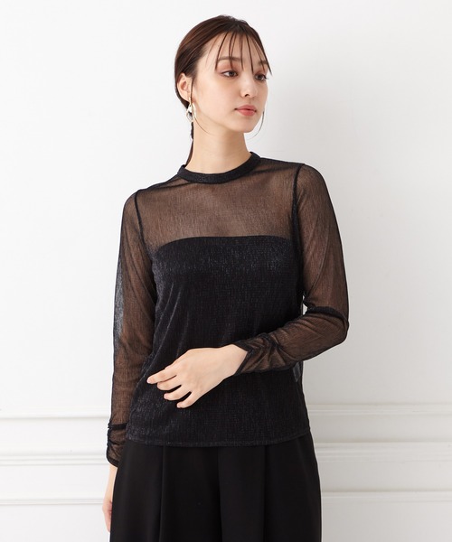 AIMER（エメ）の「プチハイネックラメトップス（Tシャツ/カットソー・レディース・ブラック・LARGE/MEDIUM）」の4枚目の写真