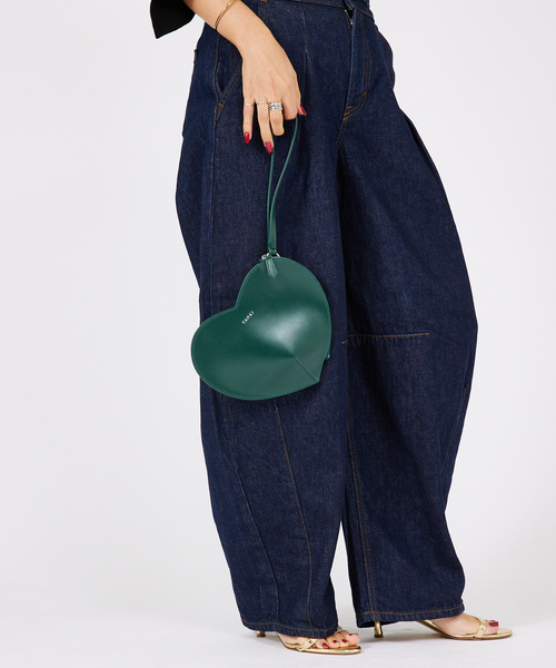 YAHKI（ヤーキ）の「【YAHKI/ヤーキ】SOFTO W FACE ハートクラッチバック（クラッチバッグ・レディース・ブラック/ダークグリーン・フリー）」の11枚目の写真