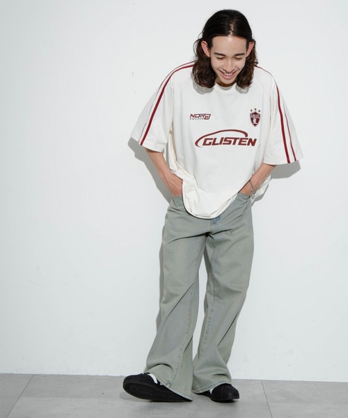 WEGO（ウィゴー）の「WEGO/ゲームロゴスリーブラインT（Tシャツ/カットソー・メンズ・ホワイト/ブラック/アイボリー/ネイビー/ピンク・MEDIUM/LARGE）」の14枚目の写真