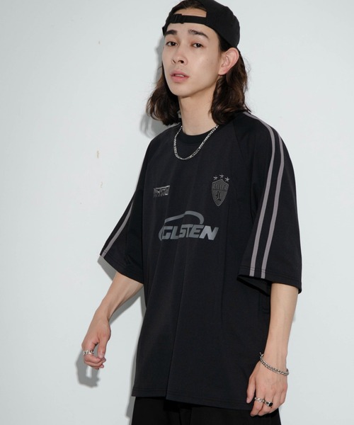 WEGO（ウィゴー）の「WEGO/ゲームロゴスリーブラインT（Tシャツ/カットソー・メンズ・ホワイト/ブラック/アイボリー/ネイビー/ピンク・MEDIUM/LARGE）」の16枚目の写真