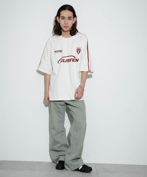 WEGO（ウィゴー）の「WEGO/ゲームロゴスリーブラインT（Tシャツ/カットソー・メンズ・ホワイト/ブラック/アイボリー/ネイビー/ピンク・MEDIUM/LARGE）」の7枚目の写真