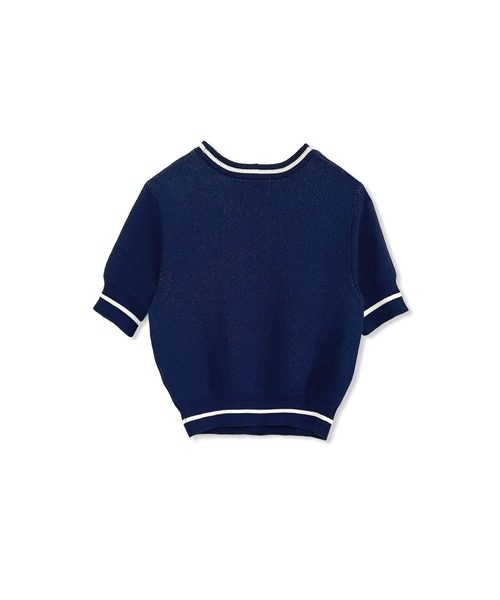 ANDGEEBEE（アンジービー）の「ラインロゴミニニットトップス（ニット/セーター・レディース・ネイビー・FREE）」の6枚目の写真