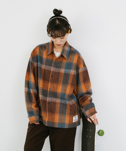 【DISCUS】シャギーチェックシャツジャケット DISCUS】シャギーチェックシャツジャケット - メルカリ