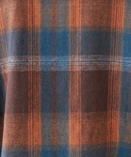 DISCUS（ディスカス）の「【DISCUS別注】シャギーチェックシャツジャケット（シャツ/ブラウス・メンズ・ボルドー/オレンジ/グリーン・MEDIUM/LARGE）」の9枚目の写真