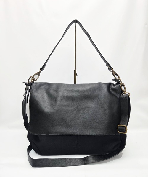 BICASH（ビカーシ）の「【BICASH/ビカーシ】2WAYキャンバス×レザーショルダーバッグ/#B852F（ショルダーバッグ・メンズ・ブラック/ネイビー・FREE）」の8枚目の写真