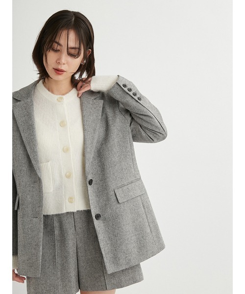 emmi / 24AW/ECOツイードジャケット/テーラードジャケット/0/ポリエステル/CML/13WFJ244030// emmi（エミ）の「eco ツイードシングルジャケット（その他アウター