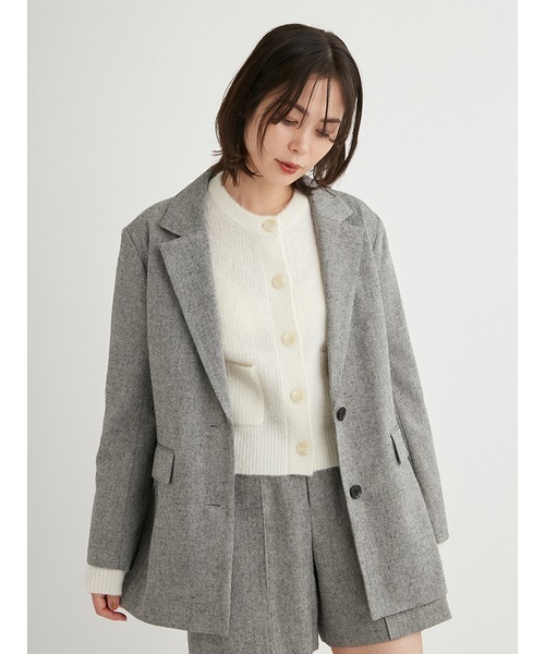 【値下げタグ付き】emmi eco ツイードシングルジャケット emmi（エミ）の「eco ツイードシングルジャケット（その他アウター