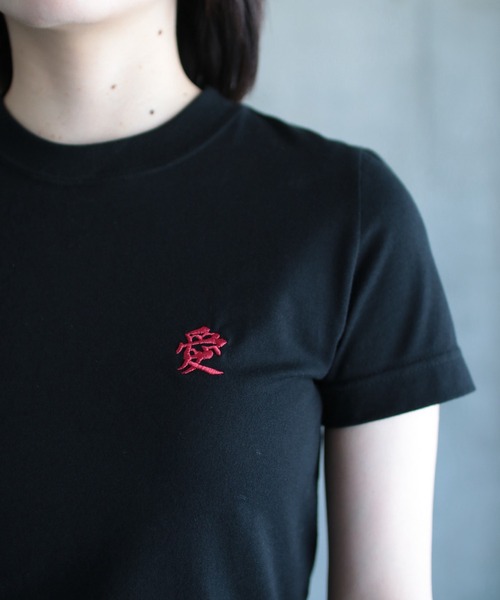 G.V.G.V.（ジーヴィージーヴィー）の「LOVE AND LIE EMBROIDERY H/S TEE（Tシャツ/カットソー・レディース・ブラック/ホワイト・ONE SIZE）」の4枚目の写真