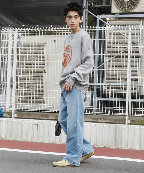 WEGO（ウィゴー）の「WEGO/デニムストレートパンツ（デニムパンツ・メンズ・グレー/ブラック/ライトインディゴブルー・LARGE/MEDIUM/SMALL）」の10枚目の写真