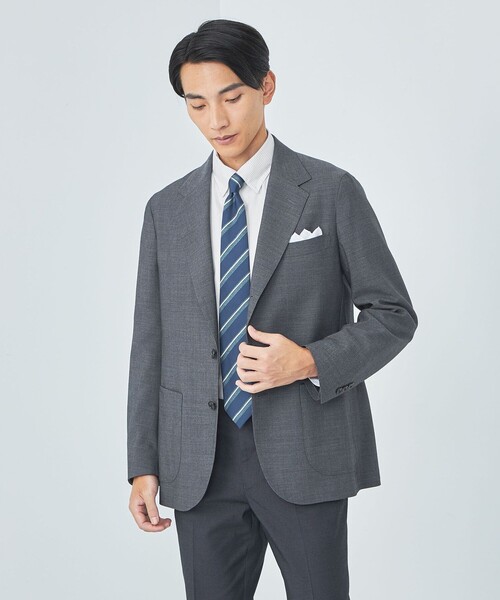 green label relaxing(グリーンレーベルリラクシング)の「エブリット コットンオックス ストライプ スナップ ボタンダウン シャツ -イージーアイロン-(シャツ/ブラウス・メンズ・ライトグレー/ライム・S/M/L/XL)」の12枚目の写真