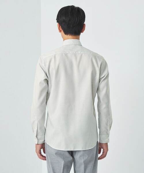 green label relaxing(グリーンレーベルリラクシング)の「エブリット コットンオックス ストライプ スナップ ボタンダウン シャツ -イージーアイロン-(シャツ/ブラウス・メンズ・ライトグレー/ライム・S/M/L/XL)」の16枚目の写真