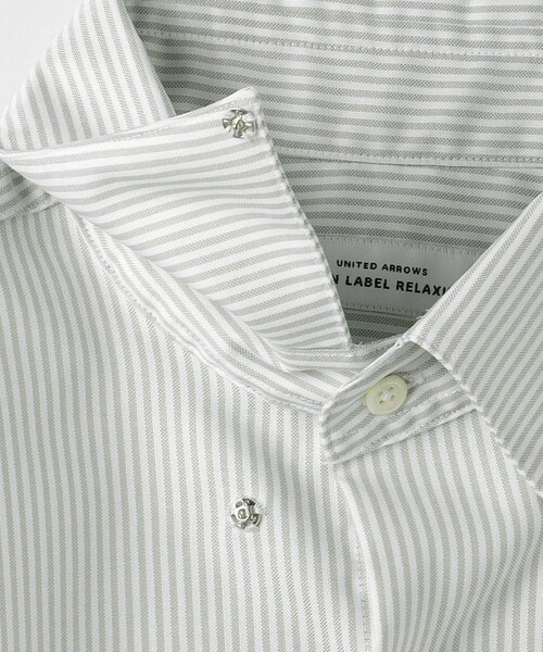 green label relaxing(グリーンレーベルリラクシング)の「エブリット コットンオックス ストライプ スナップ ボタンダウン シャツ -イージーアイロン-(シャツ/ブラウス・メンズ・ライトグレー/ライム・S/M/L/XL)」の21枚目の写真