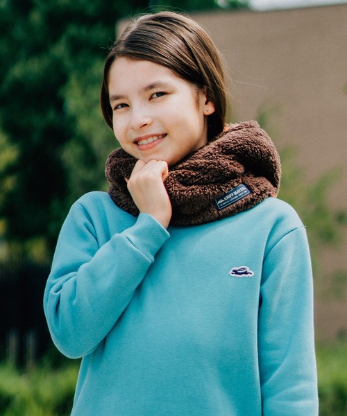 KRIFF MAYER Kid's Collection（クリフメイヤーキッズコレクション）の「ニンジャりん フード型 ボリューム ネックウォーマー（ネックウォーマー/スヌード・キッズ・オフホワイト/カーキ/カモフラージュ/ネイビー/チャコール/ブルー/グレー/レオパード/カラフル/ブラウン・LARGE/MEDIUM）」の5枚目の写真