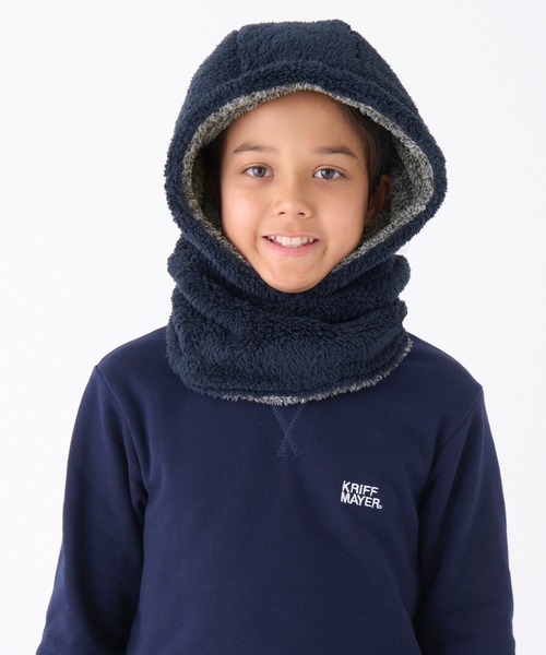 KRIFF MAYER Kid's Collection（クリフメイヤーキッズコレクション）の「ニンジャりん フード型 ボリューム ネックウォーマー（ネックウォーマー/スヌード・キッズ・オフホワイト/カーキ/カモフラージュ/ネイビー/チャコール/ブルー/グレー/レオパード/カラフル/ブラウン・LARGE/MEDIUM）」の11枚目の写真