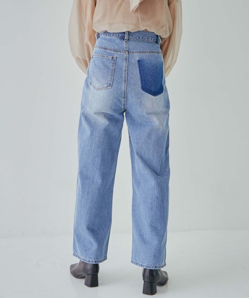 【セール】バックデザインストレートデニム（デニムパンツ）｜DOUX ARCHIVES（ドゥアルシーヴ） 5,016円