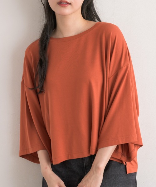 RETRO GIRL（レトロガール）の「クルーネックゆるTEE（Tシャツ/カットソー・レディース・オフホワイト/レッド系1/ブラック・FREE）」の3枚目の写真
