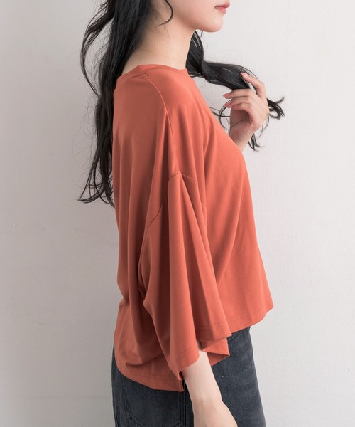 RETRO GIRL（レトロガール）の「クルーネックゆるTEE（Tシャツ/カットソー・レディース・オフホワイト/レッド系1/ブラック・FREE）」の22枚目の写真