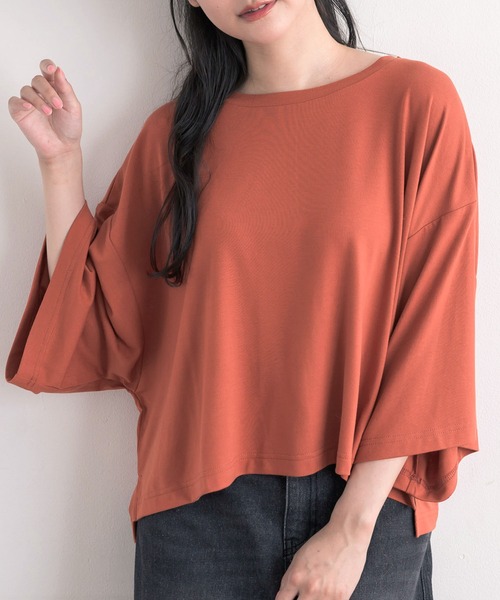 RETRO GIRL（レトロガール）の「クルーネックゆるTEE（Tシャツ/カットソー・レディース・オフホワイト/レッド系1/ブラック・FREE）」の21枚目の写真