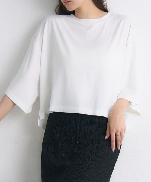 RETRO GIRL（レトロガール）の「クルーネックゆるTEE（Tシャツ/カットソー・レディース・オフホワイト/レッド系1/ブラック・FREE）」の11枚目の写真