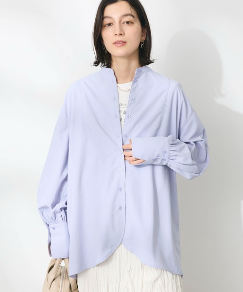 CRAFT STANDARD BOUTIQUE(クラフトスタンダードブティック)の「デシンブザムシャツ ◆(シャツ/ブラウス・レディース・パープル/グリーン/オフホワイト/ブラック・FREE)」の4枚目の写真