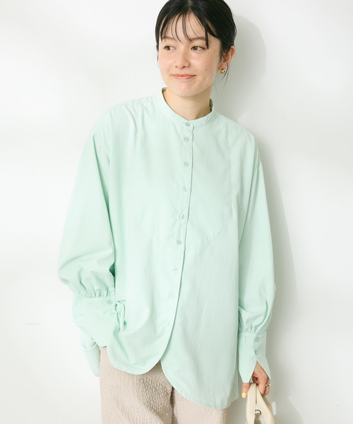 CRAFT STANDARD BOUTIQUE(クラフトスタンダードブティック)の「デシンブザムシャツ ◆(シャツ/ブラウス・レディース・パープル/グリーン/オフホワイト/ブラック・FREE)」の1枚目の写真