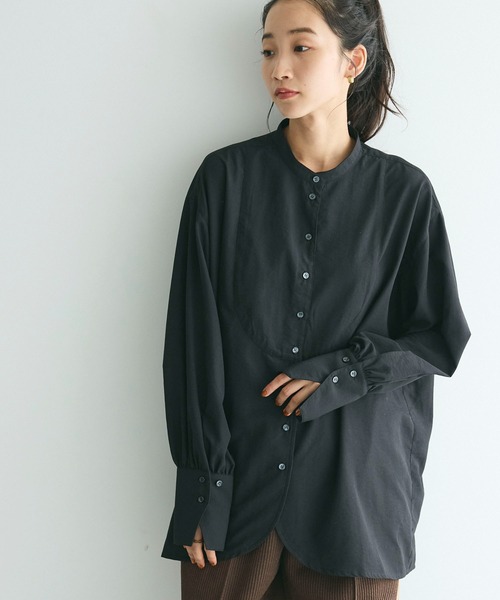CRAFT STANDARD BOUTIQUE(クラフトスタンダードブティック)の「デシンブザムシャツ ◆(シャツ/ブラウス・レディース・パープル/グリーン/オフホワイト/ブラック・FREE)」の3枚目の写真