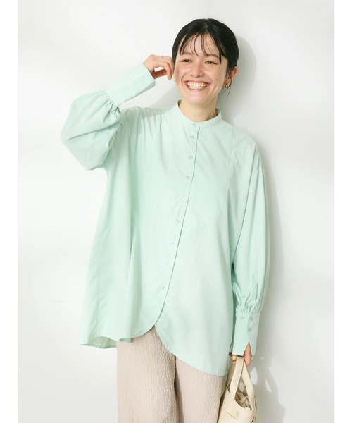CRAFT STANDARD BOUTIQUE(クラフトスタンダードブティック)の「デシンブザムシャツ ◆(シャツ/ブラウス・レディース・パープル/グリーン/オフホワイト/ブラック・FREE)」の8枚目の写真