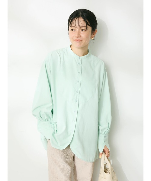 CRAFT STANDARD BOUTIQUE(クラフトスタンダードブティック)の「デシンブザムシャツ ◆(シャツ/ブラウス・レディース・パープル/グリーン/オフホワイト/ブラック・FREE)」の7枚目の写真