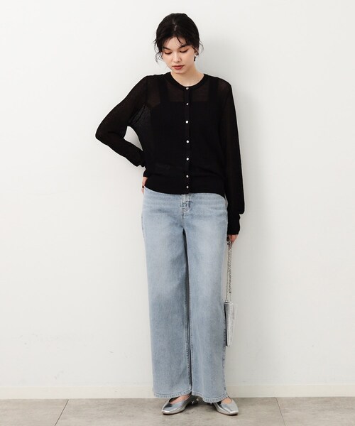 OPAQUE.CLIP（オペークドットクリップ）の「ストレッチバギーデニム／オーガニックコットン混【洗濯機洗い可】（その他パンツ・レディース・ライトブルー/ブルー/スミクロ/ネイビー・40/38/36/34/42）」の18枚目の写真