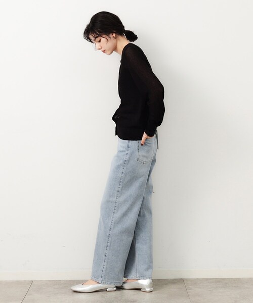 OPAQUE.CLIP（オペークドットクリップ）の「ストレッチバギーデニム／オーガニックコットン混【洗濯機洗い可】（その他パンツ・レディース・ライトブルー/ブルー/スミクロ/ネイビー・40/38/36/34/42）」の19枚目の写真