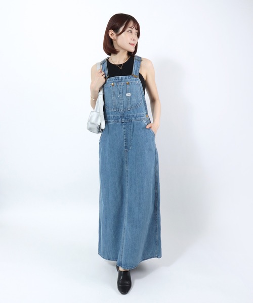 Lee(リー)の「Lee(リー)OVERALL SKIRT/オーバーオールスカート/ジャンパースカート レディース(ジャンパースカート・レディース・ライトインディゴブルー/ダークインディゴブルー/ストライプ/グリーン系その他/ワンウォッシュ・M/S)」の9枚目の写真