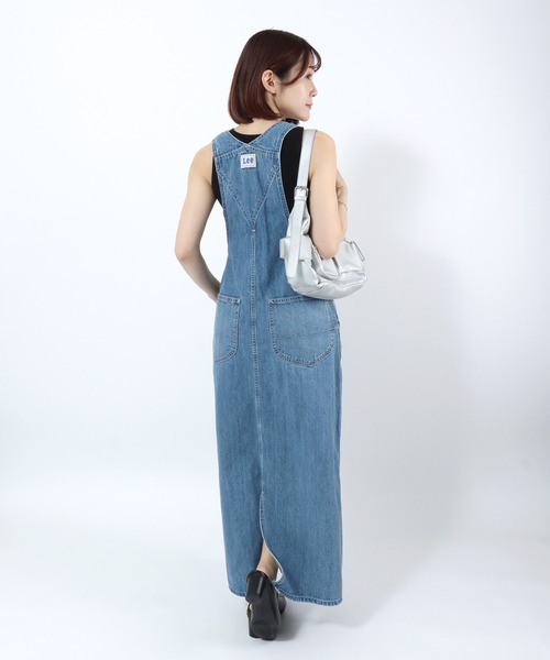 Lee(リー)の「Lee(リー)OVERALL SKIRT/オーバーオールスカート/ジャンパースカート レディース(ジャンパースカート・レディース・ライトインディゴブルー/ダークインディゴブルー/ストライプ/グリーン系その他/ワンウォッシュ・M/S)」の10枚目の写真