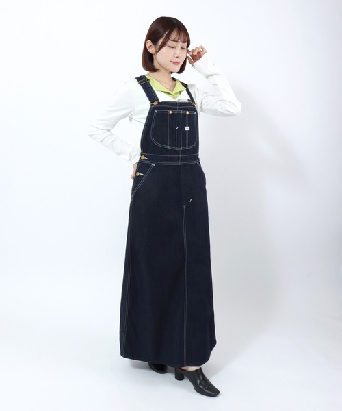 Lee(リー)の「Lee(リー)OVERALL SKIRT/オーバーオールスカート/ジャンパースカート レディース(ジャンパースカート・レディース・ライトインディゴブルー/ダークインディゴブルー/ストライプ/グリーン系その他/ワンウォッシュ・M/S)」の12枚目の写真