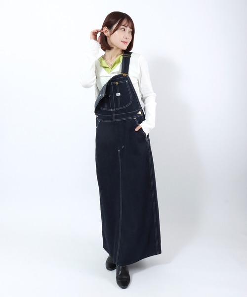 Lee(リー)の「Lee(リー)OVERALL SKIRT/オーバーオールスカート/ジャンパースカート レディース(ジャンパースカート・レディース・ライトインディゴブルー/ダークインディゴブルー/ストライプ/グリーン系その他/ワンウォッシュ・M/S)」の15枚目の写真