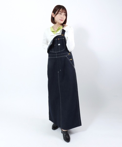Lee(リー)の「Lee(リー)OVERALL SKIRT/オーバーオールスカート/ジャンパースカート レディース(ジャンパースカート・レディース・ライトインディゴブルー/ダークインディゴブルー/ストライプ/グリーン系その他/ワンウォッシュ・M/S)」の13枚目の写真