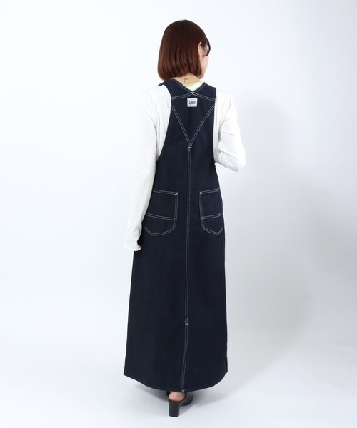 Lee(リー)の「Lee(リー)OVERALL SKIRT/オーバーオールスカート/ジャンパースカート レディース(ジャンパースカート・レディース・ライトインディゴブルー/ダークインディゴブルー/ストライプ/グリーン系その他/ワンウォッシュ・M/S)」の14枚目の写真
