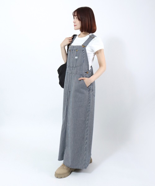 Lee(リー)の「Lee(リー)OVERALL SKIRT/オーバーオールスカート/ジャンパースカート レディース(ジャンパースカート・レディース・ライトインディゴブルー/ダークインディゴブルー/ストライプ/グリーン系その他/ワンウォッシュ・M/S)」の17枚目の写真