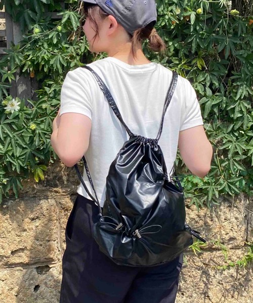 WEGO（ウィゴー）の「WEGO/メタリックナップザック（トートバッグ・レディース・ブラック/シルバー・FREE）」の4枚目の写真