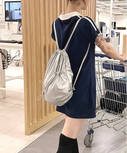 WEGO（ウィゴー）の「WEGO/メタリックナップザック（トートバッグ・レディース・ブラック/シルバー・FREE）」の13枚目の写真