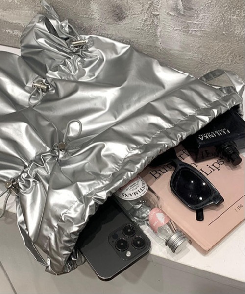 WEGO（ウィゴー）の「WEGO/メタリックナップザック（トートバッグ・レディース・ブラック/シルバー・FREE）」の22枚目の写真