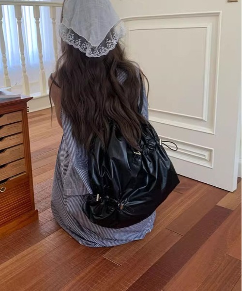 WEGO（ウィゴー）の「WEGO/メタリックナップザック（トートバッグ・レディース・ブラック/シルバー・FREE）」の8枚目の写真